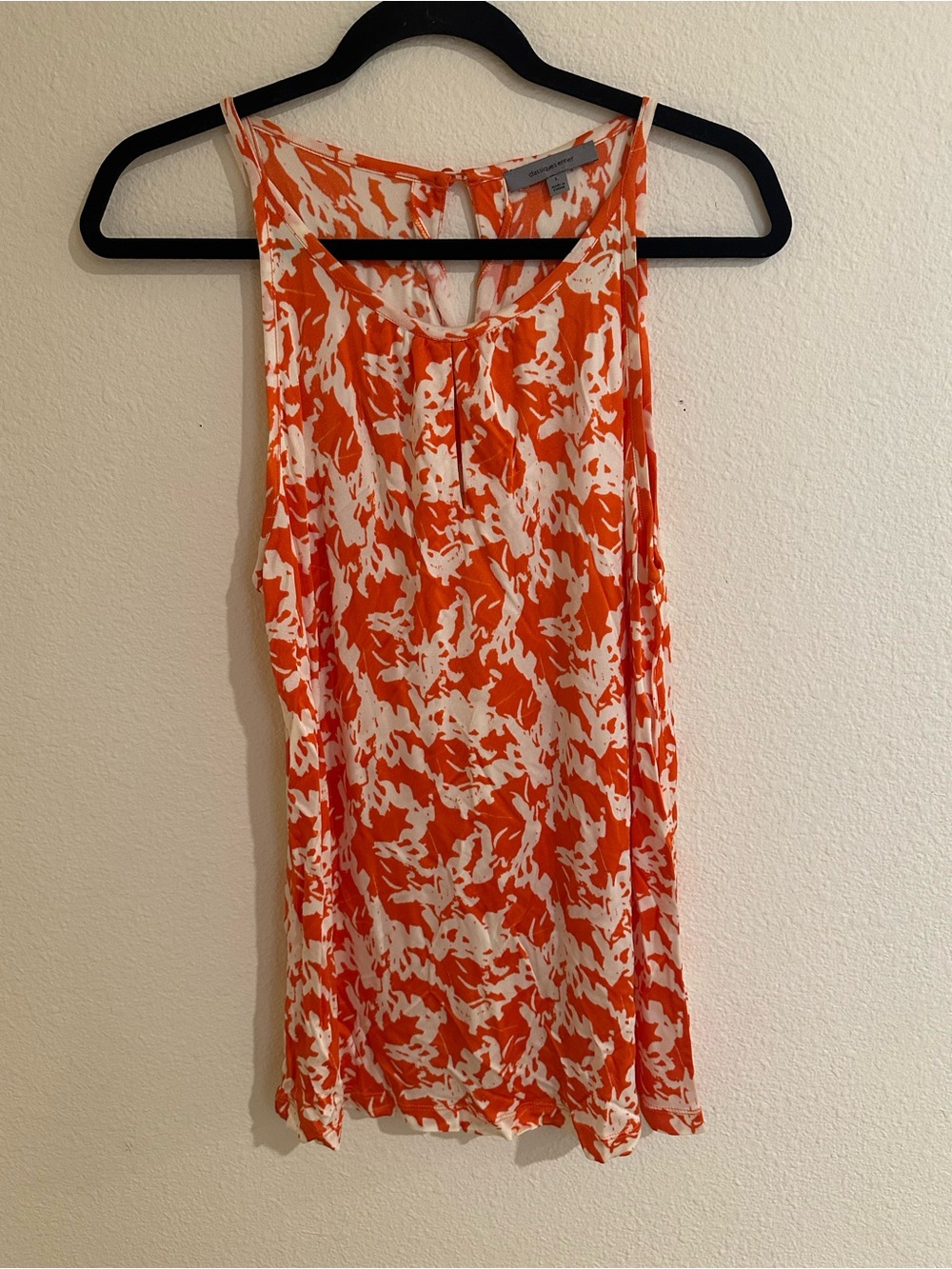 Classiques Entier Orange and White Abstract Print Camisole